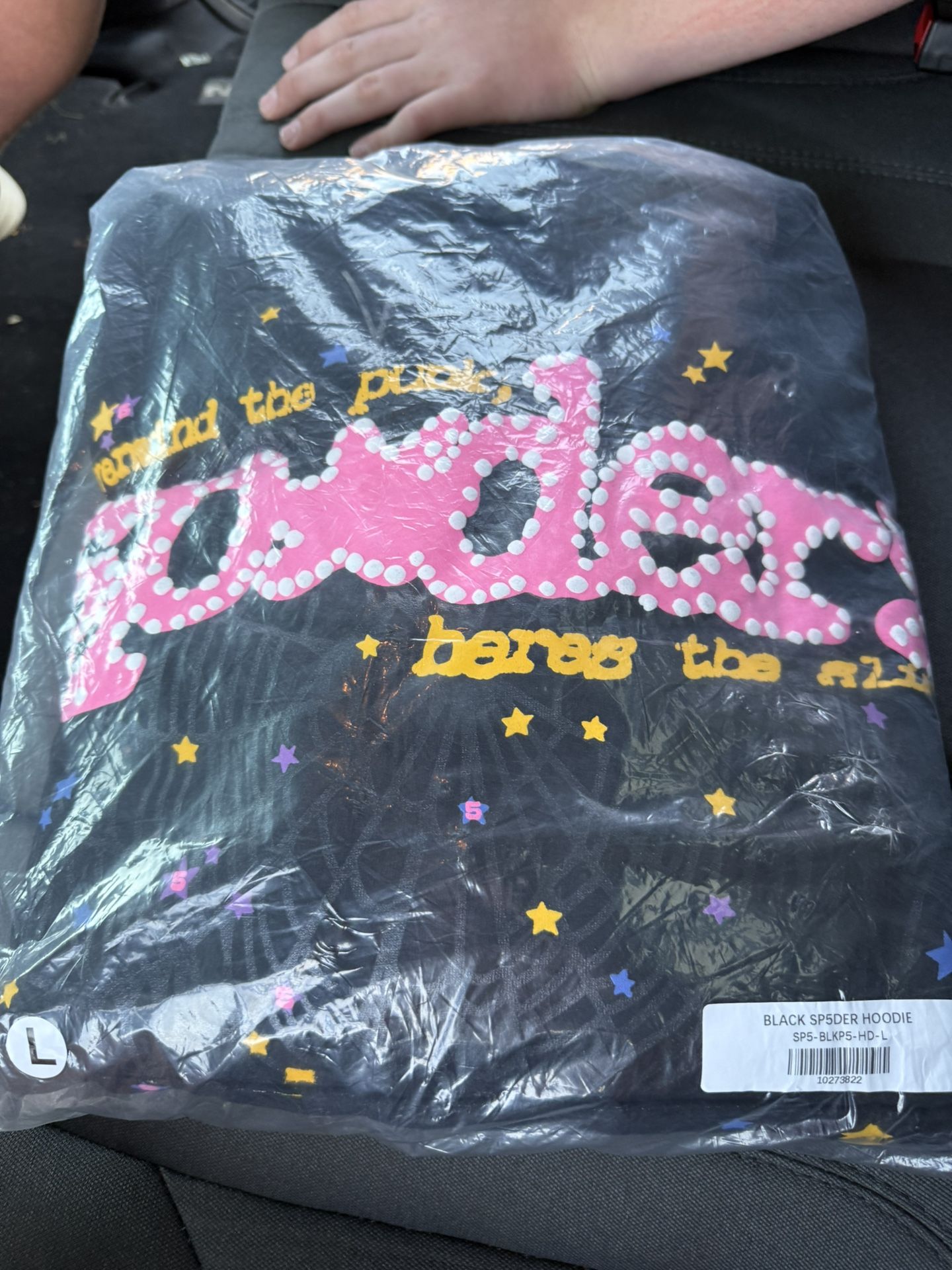 Black And Pink Spider Hoodie Large