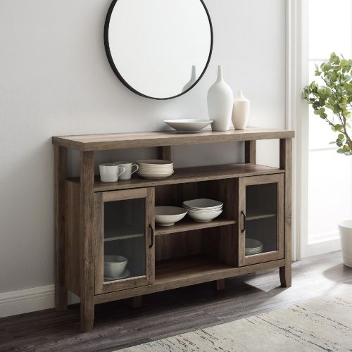 New 52” Rustic Wood TV Stand in Grey Wash