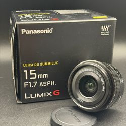 Panasonic LUMIX G Leica DG Summilux 15mm f/1.7 ASPH Micro Four Thirds Lens