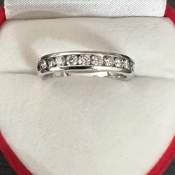 14 Karat White Gold Ring With Diamonds 