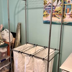 Rolling Laundry Cart W/ 3 Sorting Bags