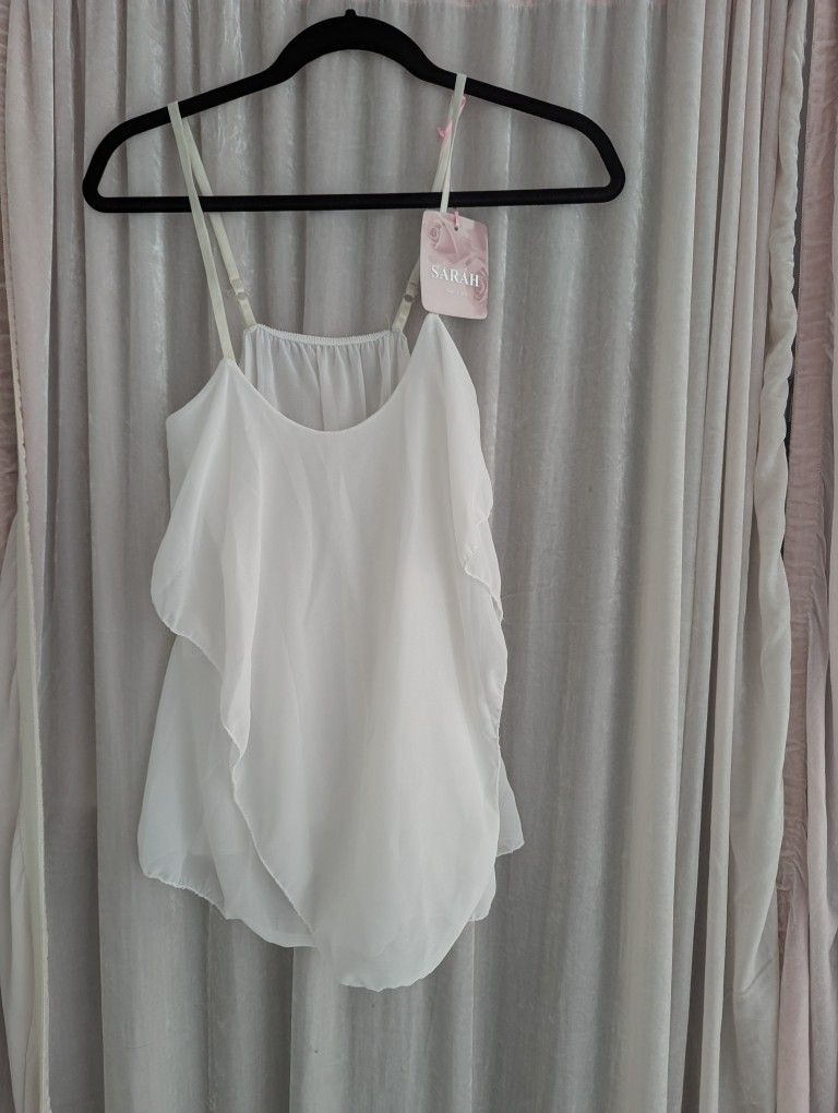 New Italian. White / Light Cream Woman's Size M Camisole Made In Italy