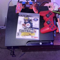 ps3 and ncaa 14 with 2 controllers and charger
