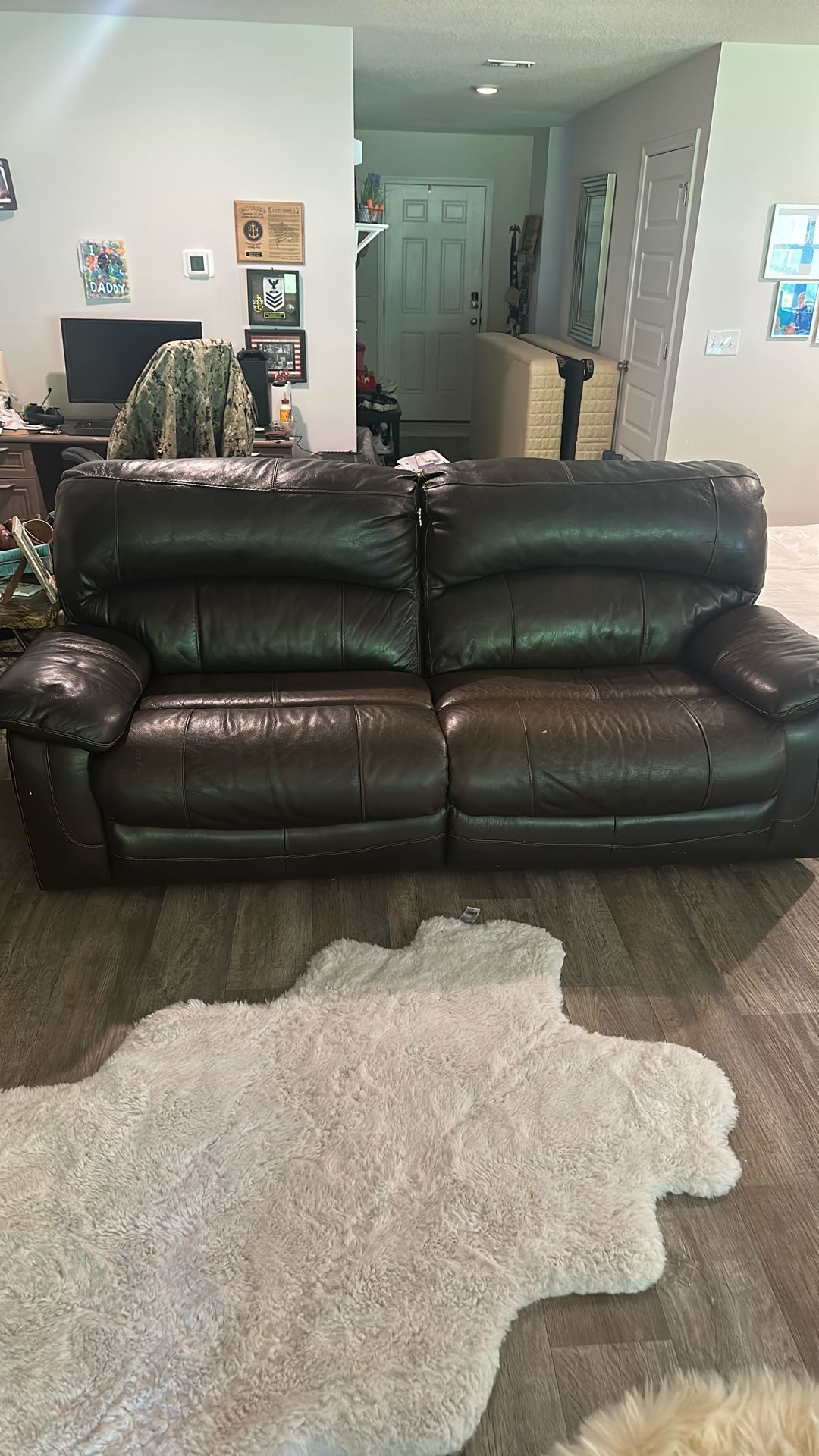 Leather Couch And Love Seat 300 OBO Need To Clear Up Space