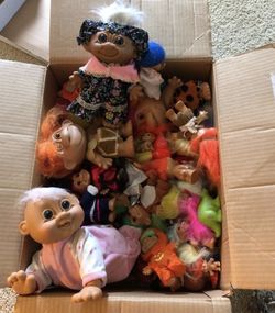 Box of Vintage Trolls from the 80s