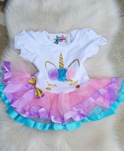 Unicorn dress Shirt size 5
