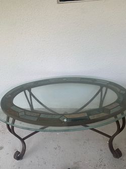 Glass top center table