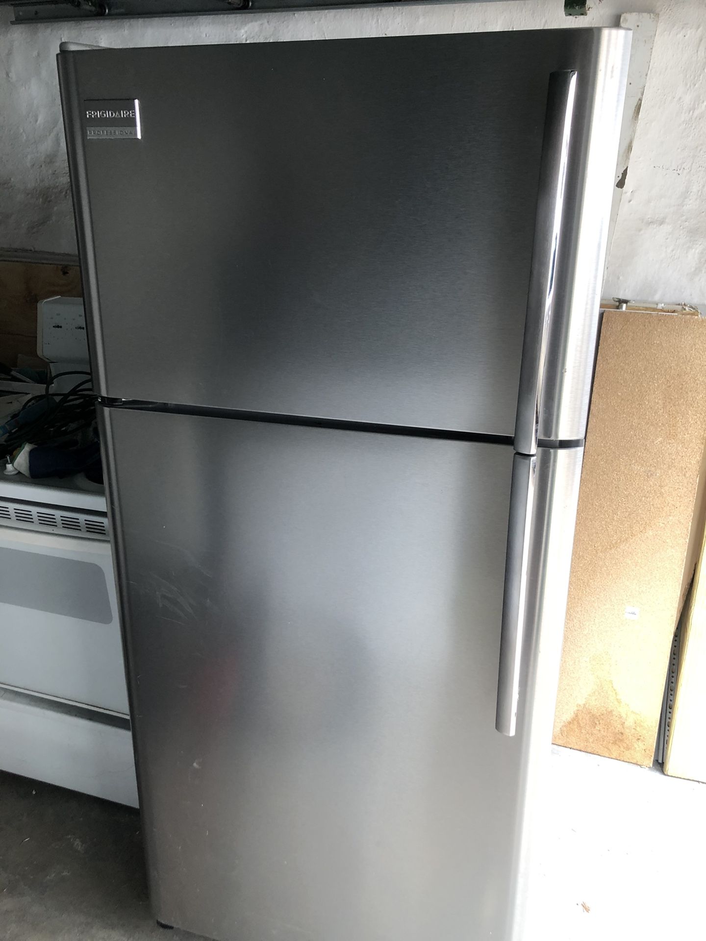 Stainless steel Frigidaire refrigerator fridge