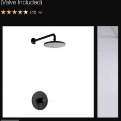 Matte Black Wall Mount Shower Spray System ( With Valve)