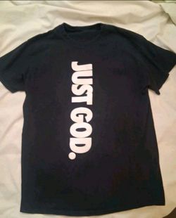 "Just God." Graphic T-Shirt Small