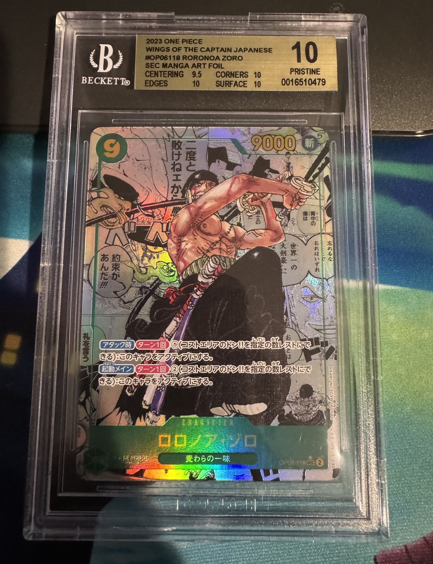 BGS 10 Zoro Manga Rare OP06-118