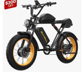 Bluvall K10 Full Suspension Electric Bike dual battery dual motor 37MPH speed