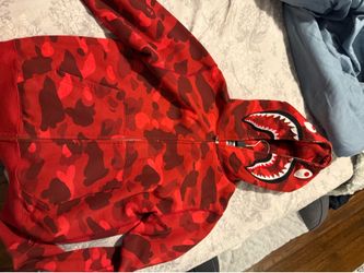 BAPE Color Camo Shark Full Zip Hoodie 'Red'