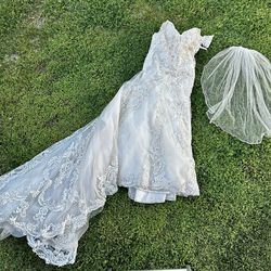 Size 16 Wedding Dress With Veil