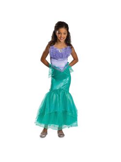 NEW Little Mermaid Ariel Halloween Costume Dress Kids Disney Dress Up Girls size 7-8