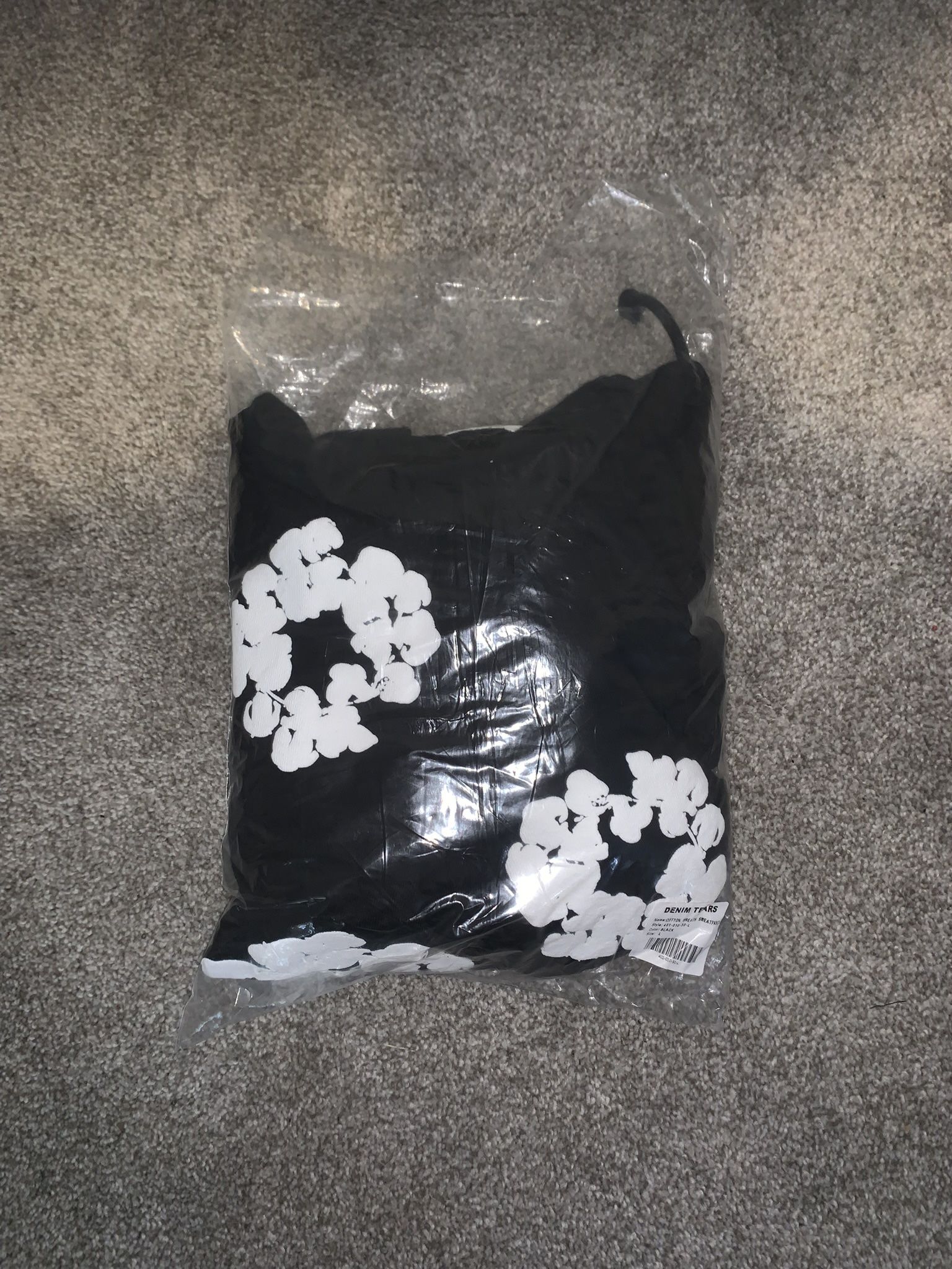 Black Denim Tear Sweatpants Black On White
