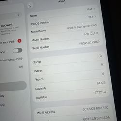 iPad Air 4th Gen 64GB WiFi Cracked Screen 