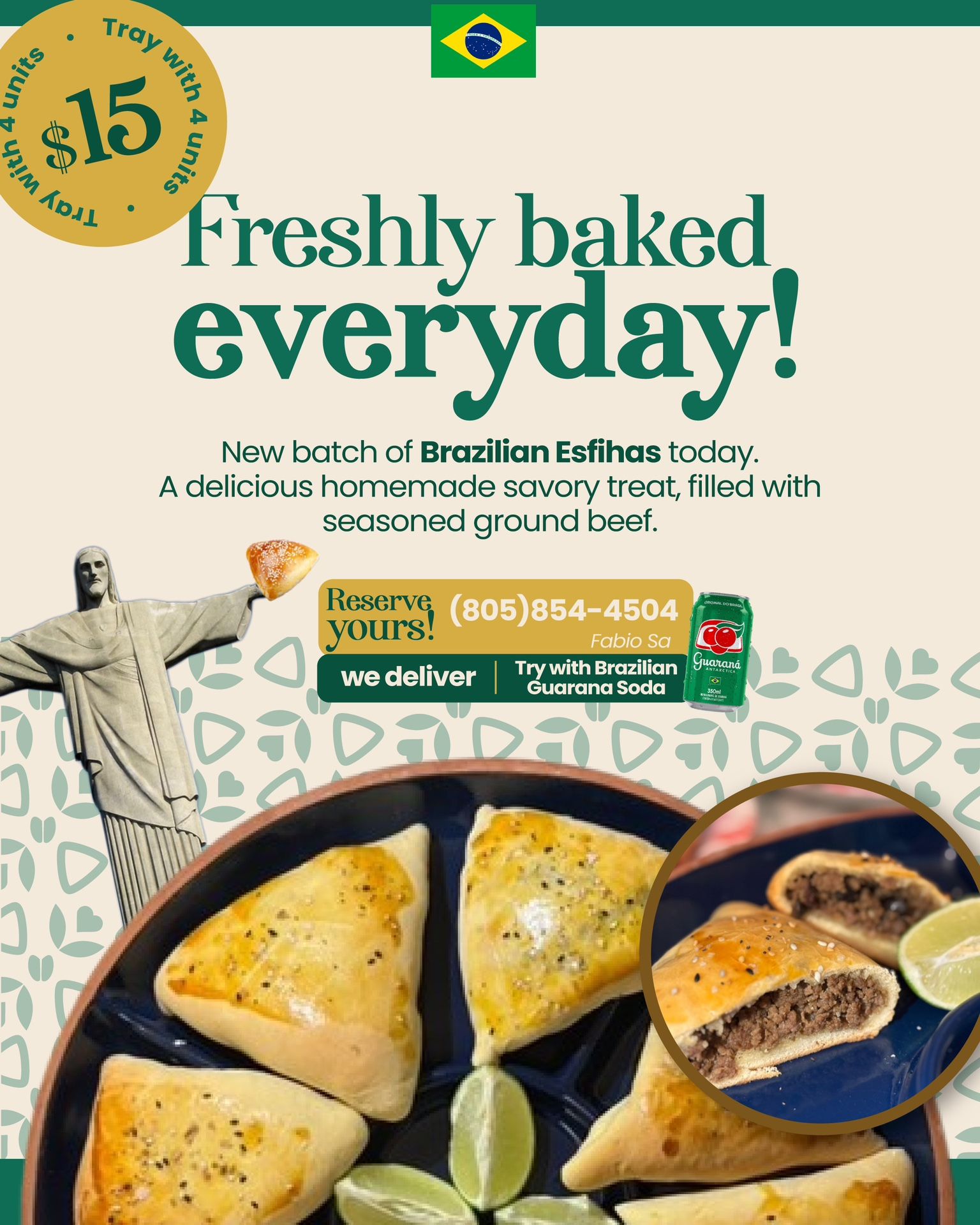 Fresh Baked Brazilian Esfihas