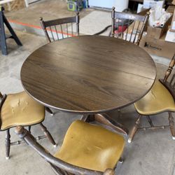 Vintage Dining Table + Chairs
