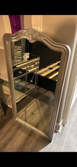 REFURBISHED SILVER ORNATE WALL MIRROR / 2 AVAILABLE