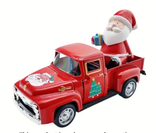 Red Cristmas Truck With Santa
