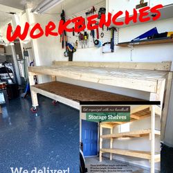 🔥 DELIVERY! GARAGE STORAGE SHELVES & Workbenches for Sale. All-new Construction. 