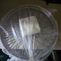 New 21" x 3.5" Chrome 80-Spoke Motorcycle Wheel
