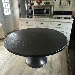 Stunning Rare Space Age MCM 70s Fiber Glass Interior/Exterior Dining Table In Blackl