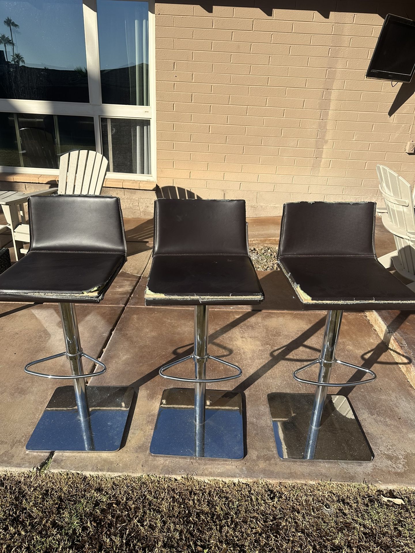 3 Swivel/Adjustable Bar Stools 