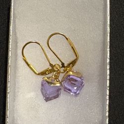Purple Ice Swarovski crystals Ear Rings 
