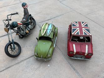 Collection metal cars and motorcycle
