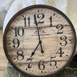Large Wooden Paris Decor Clock