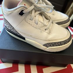 Kids Jordan 3 Retro summit white/fire red-black sz 10c