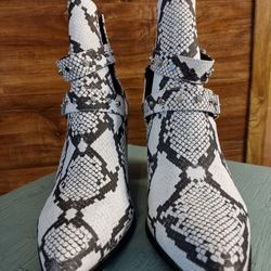 Faux Snakeskin Boots   