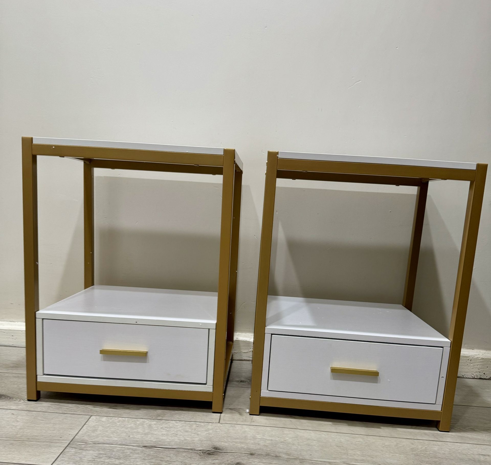 Modern Nightstand, 25" Tall End Side Table with Drawer & Storage Shelf New!!