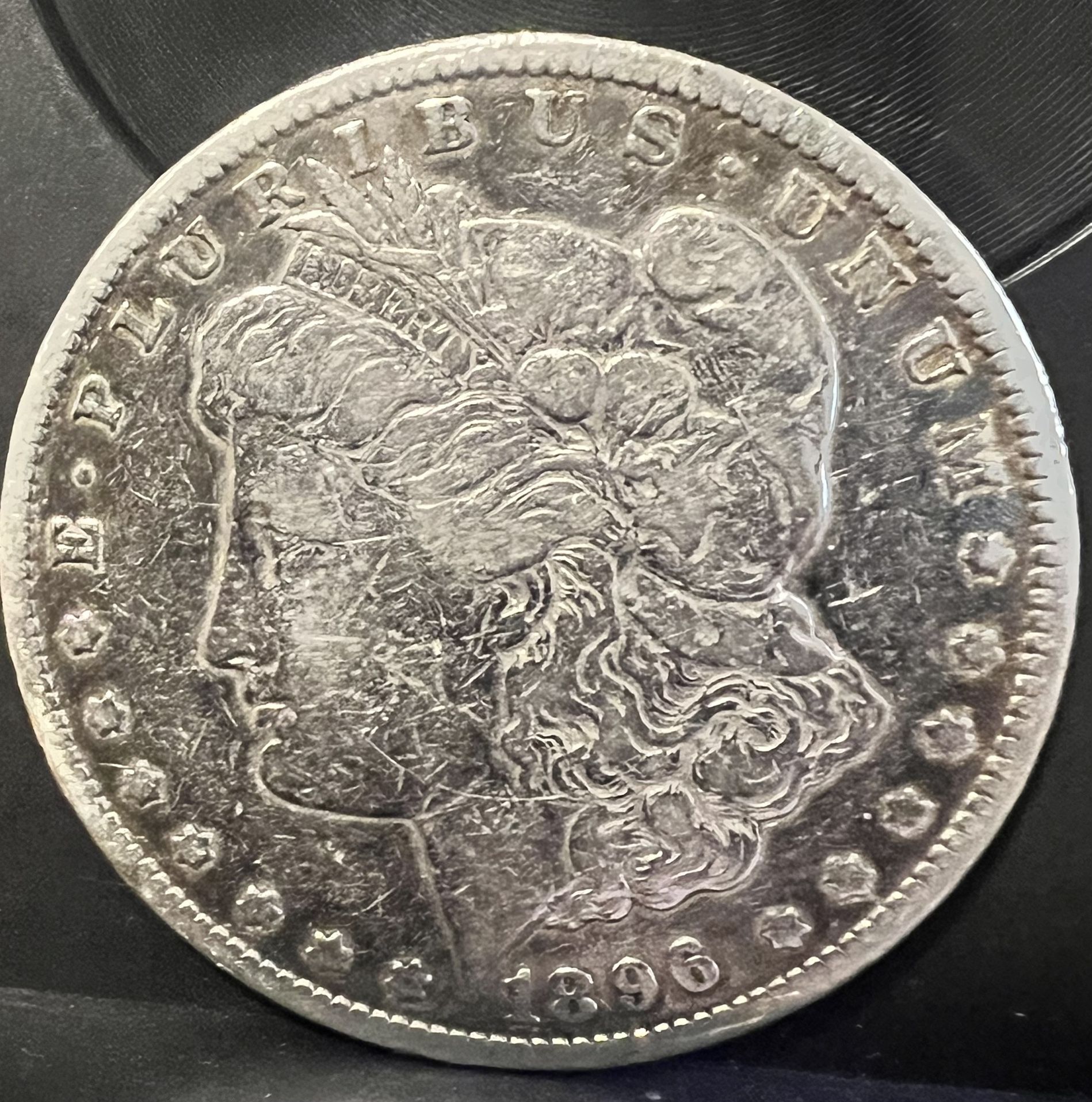 1896 P Morgan Silver Dollar • Philadelphia Mint • 90% Fine Silver, 26.35 Grams • Genuine Ungraded Raw Uncirculated Coin