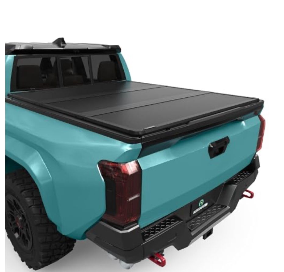 AUTOSAVER88 FRP Hard Tri-Fold Truck Bed Tonneau Cover Compatible With Toyota Tacoma 2024 2025 5ft Bed (Excl. Trail Edition)