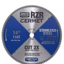 Champion Cutting Tool Cermet Tipped Circular Saw Blade 14 In. (Stainless Steel