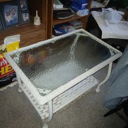 Wicker Temper Glass Table