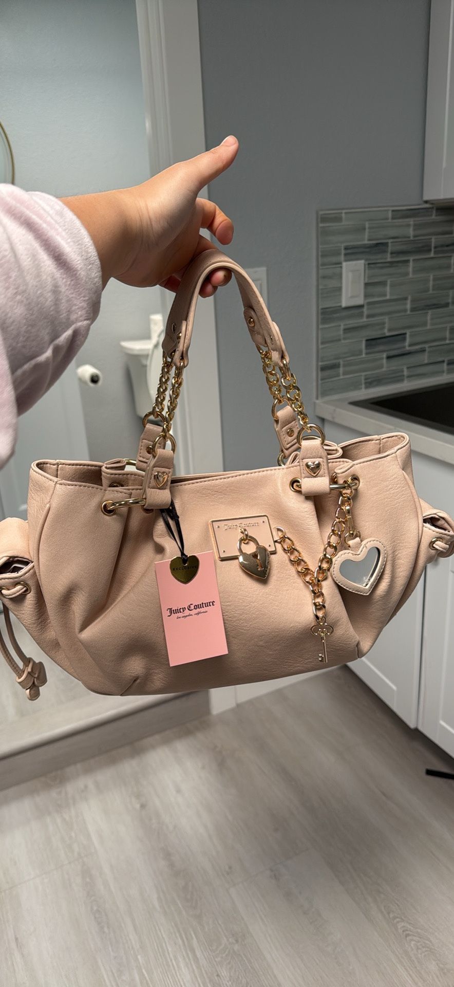 Juicy Couture Rolling On Exclusive Satchel (Sandstone): BRAND NEW