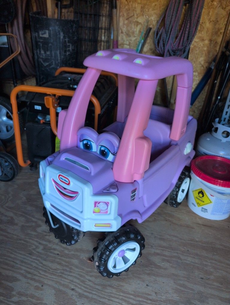 Little Tikes Princess Cozy Truck Ride-On, Pink Truck, 90cm x 45cm x 89