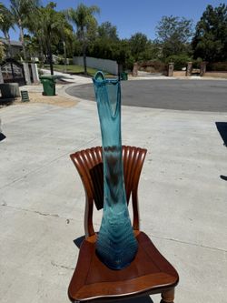 Vintage Le smith 33.5” tall nubby butt blue glass