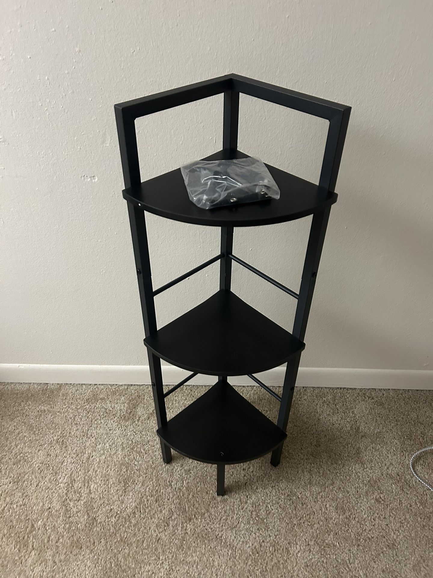 Tajsoon Small Corner Shelf Stand 3 Tier 39.6" Industrial Corner Ladder Shelves