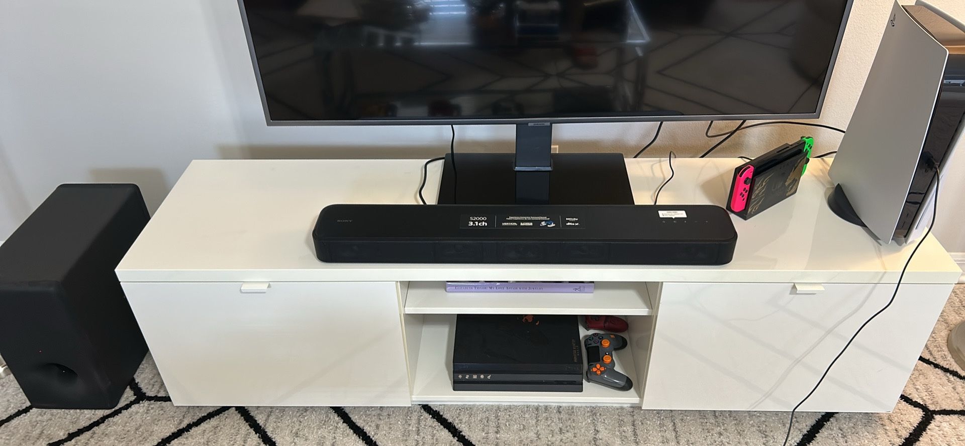 White TV Console Table