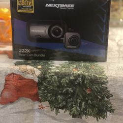 Nextbase 222X Compact Dual Dash Cam Front & Rear 2.5" HD IPS Screen, 1080p Full HD, 6 Layer Lens, Black, 0.17 lbs assembled.
