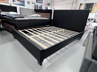 Queen Black Bed Frame Platform Queen Bed Frame  - NEW