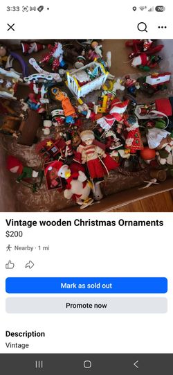 Vintage wooden Christmas ornaments