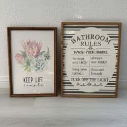 2 Bathroom Wall Frames 