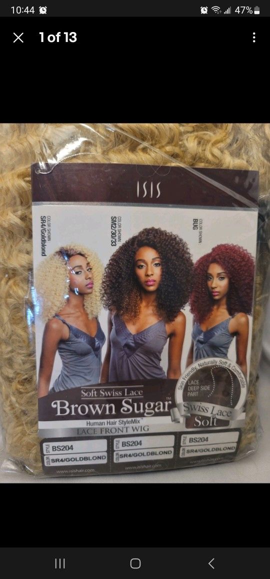 ISIS Brown Sugar Soft Swiss Lace Human Hair Stylemix Lace Front Wig  BS204 