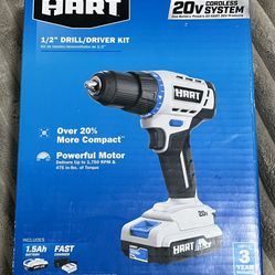 HART 20-Volt 1/2-inch Cordless Drill/Driver Kit With 1.5Ah Lithium-Ion Battery And Charger
